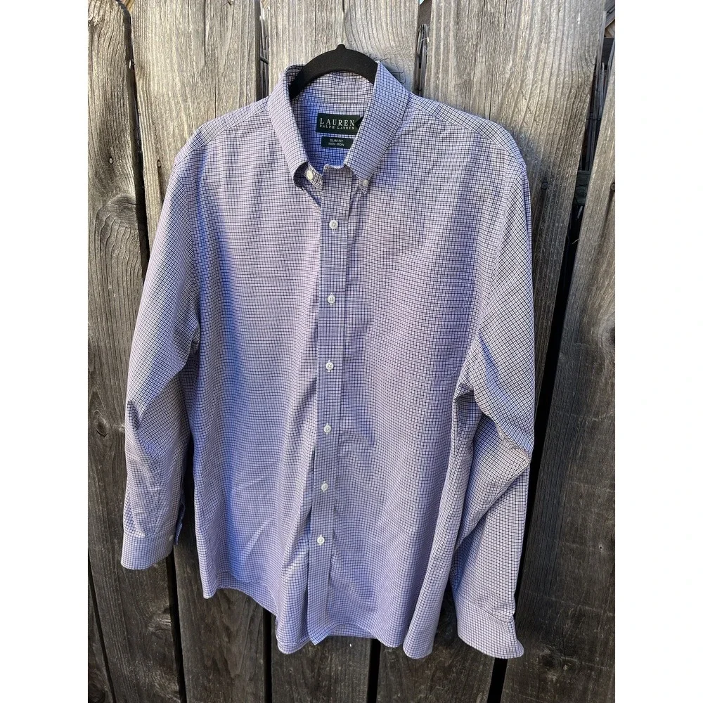 Men's Polo Ralph Lauren Button-Down Shirt Multicolor Striped 16 1/2 Cotton Prep
